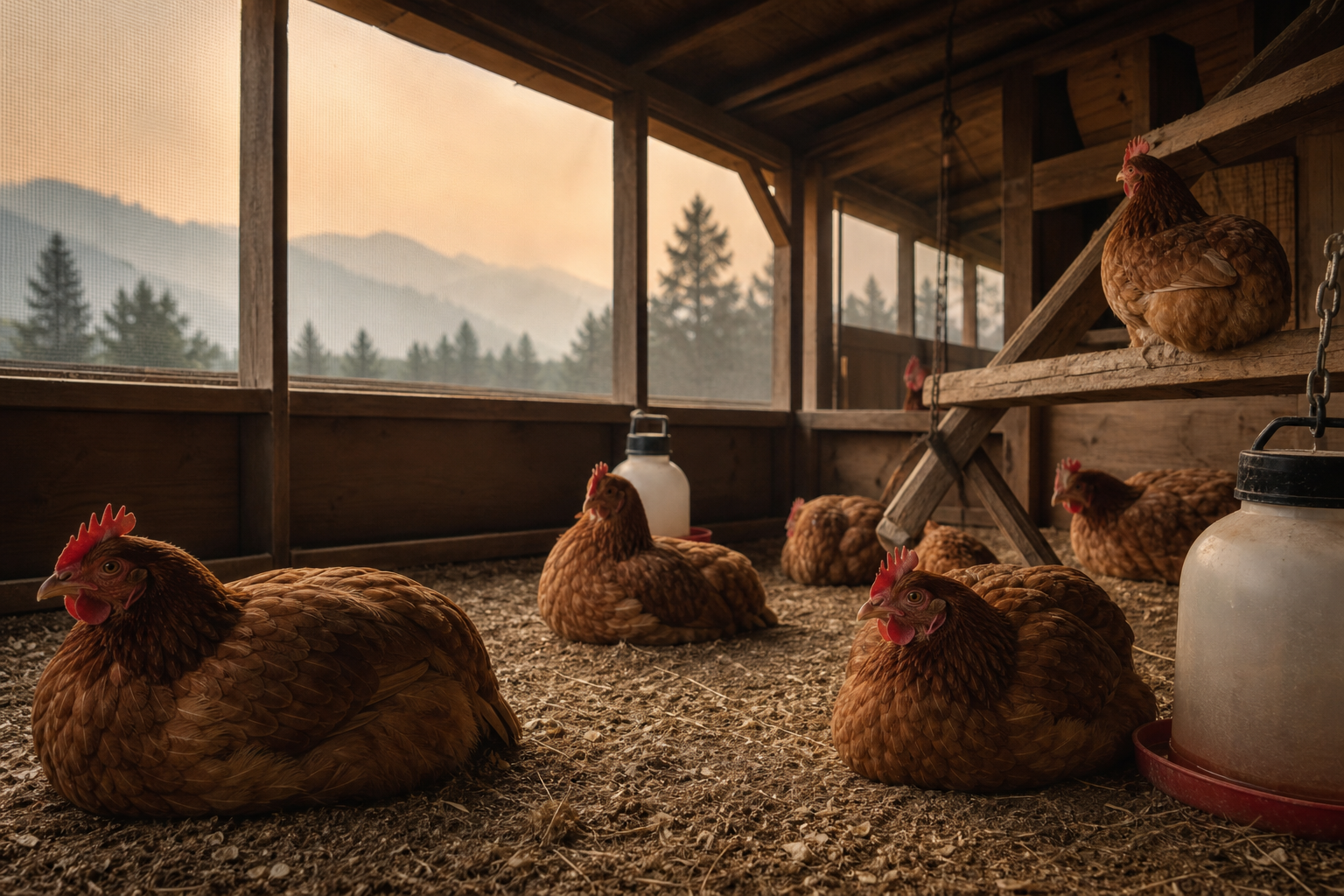 Fumée d'incendie et santé des poules