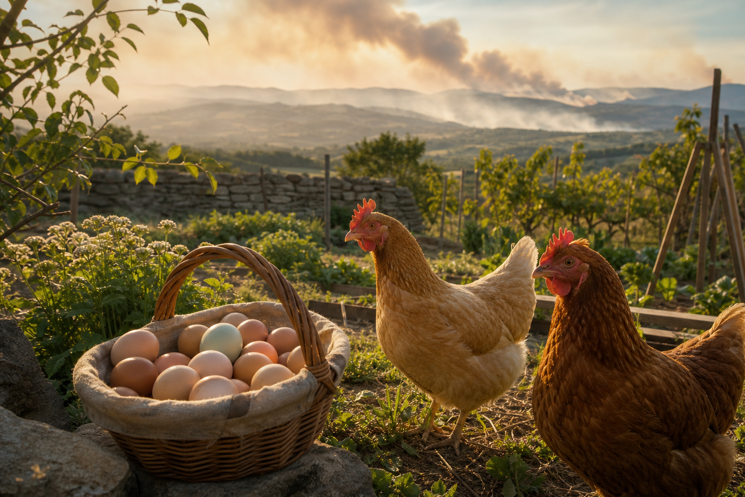 Autonomie alimentaire et œufs pendant les incendies