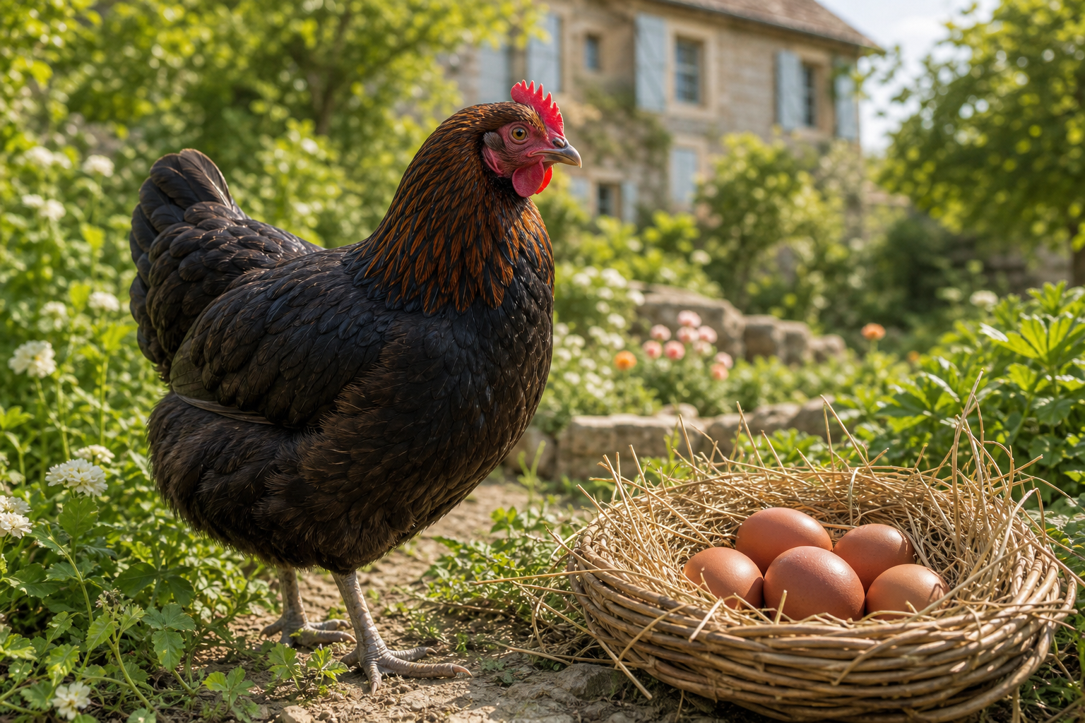 Poule Marans œufs chocolat