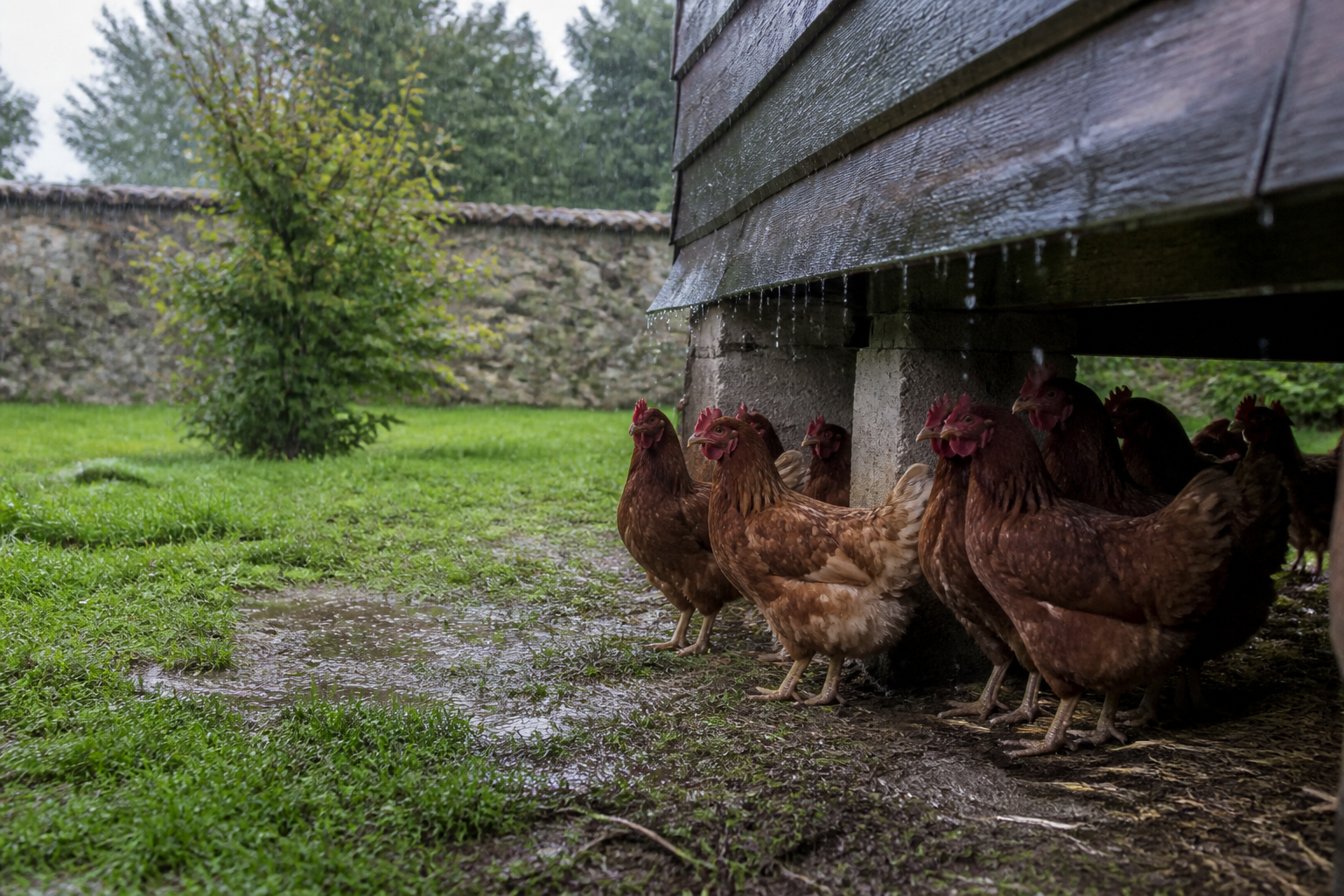Est-ce que les poules aiment la pluie