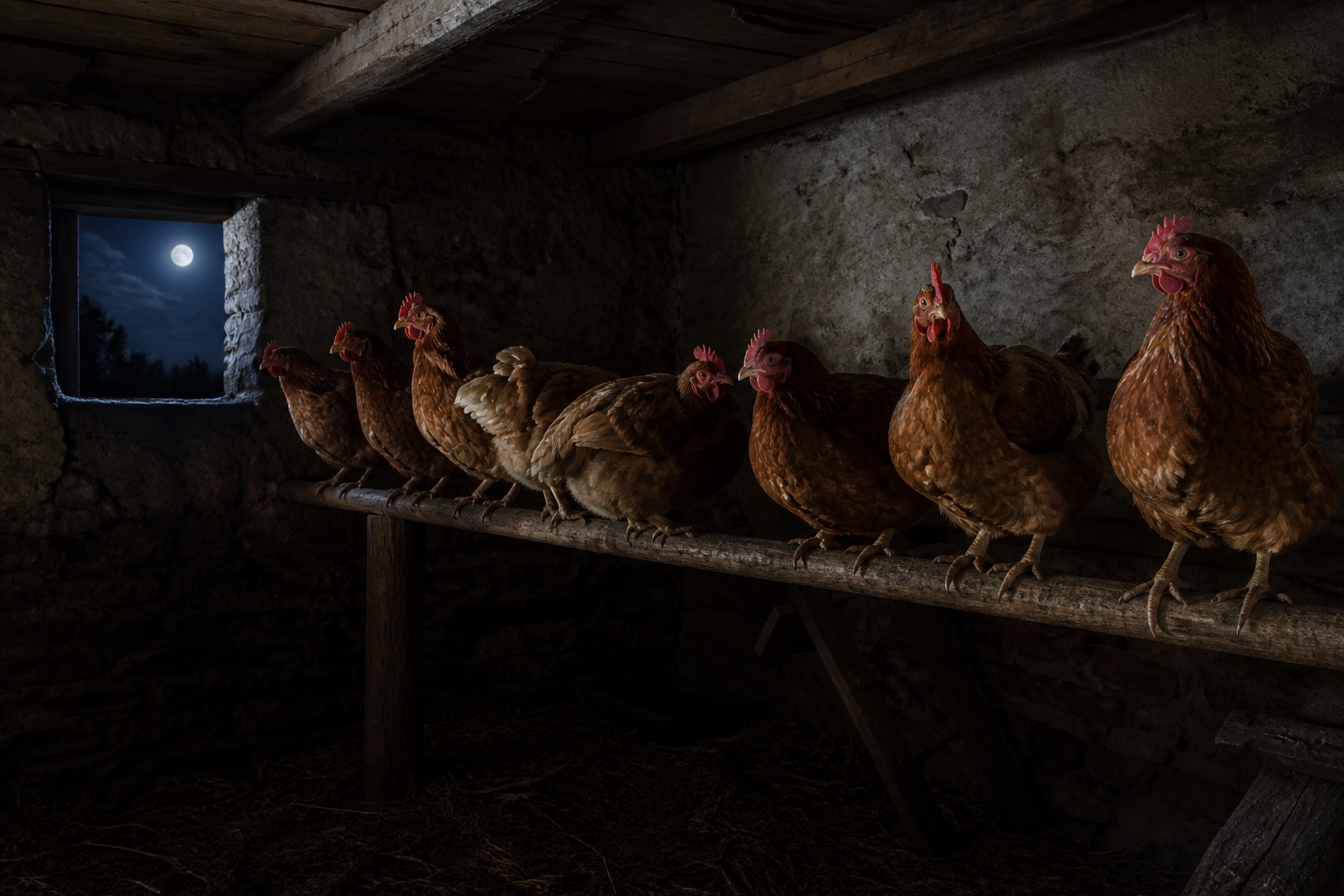 Est-ce que les poules ont peur du noir